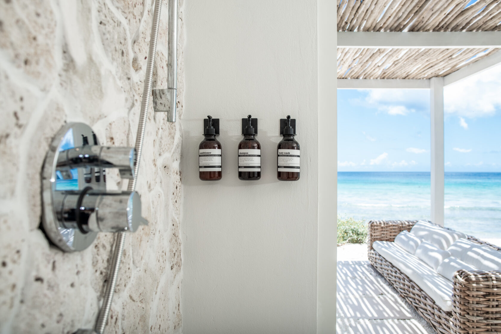 Ocean view from the shower