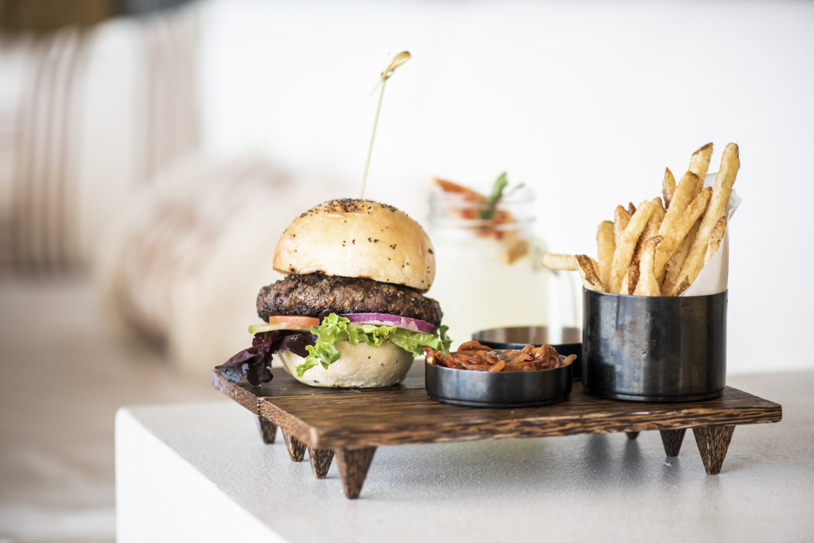 Burger and french-fries