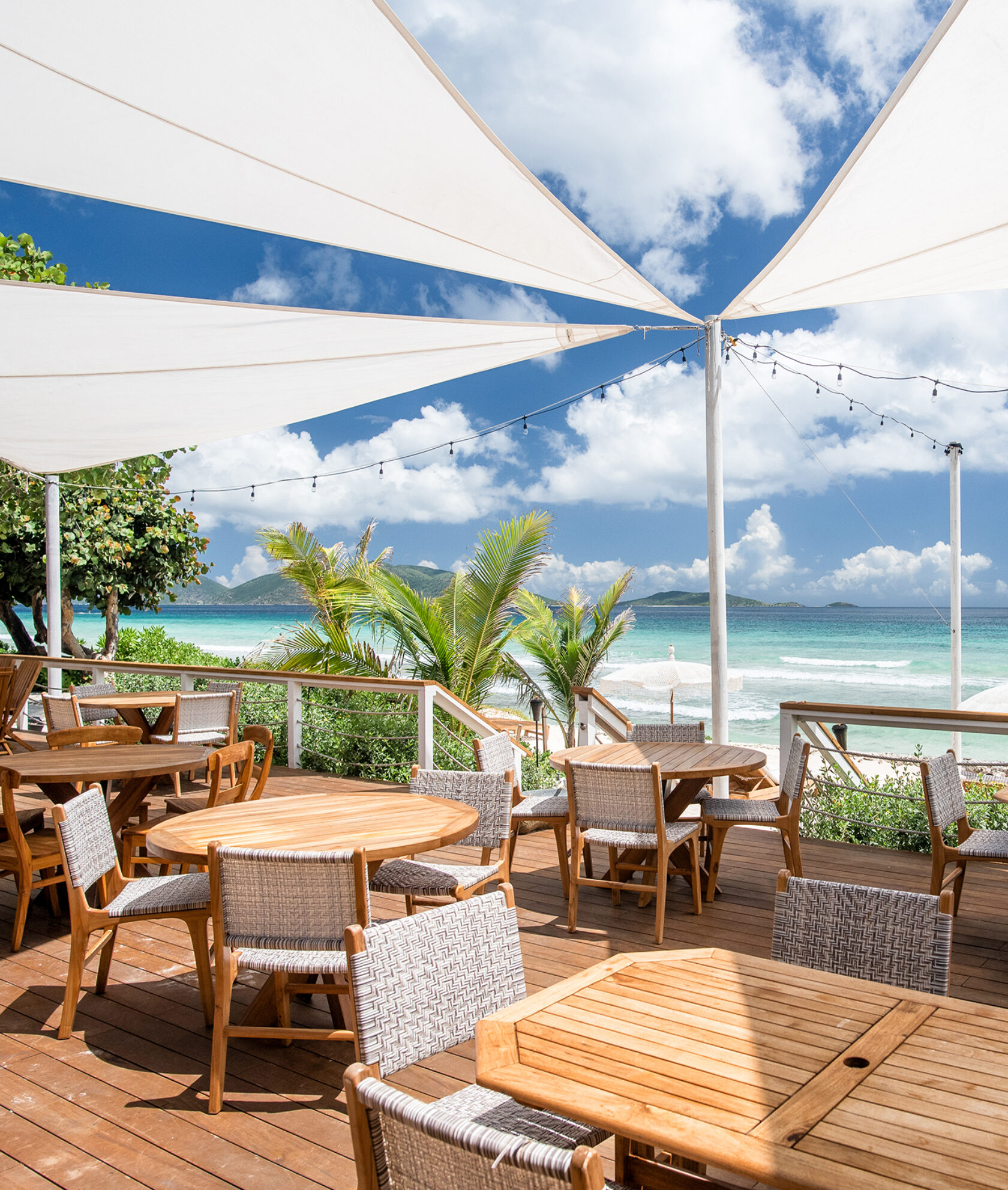 Outdoor dining by the ocean